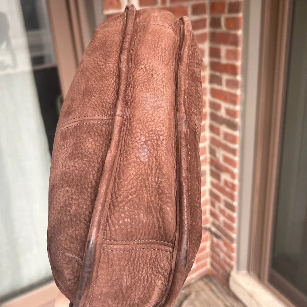 Vintage couch nubuck ergo 4395 mahogany brown leather shoulder hobo bag retro - Picture 10 of 16